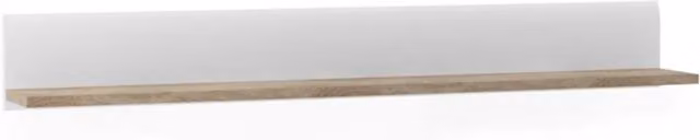 Furniture To Go Modern Wall Mounted Living Shelf in White and Brown Oak Finish