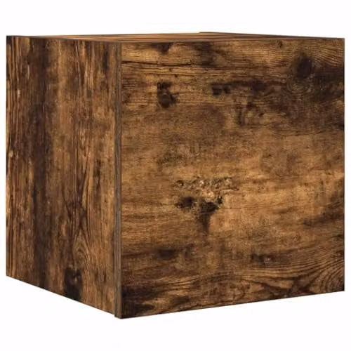 vidaXL Wall Mounted TV Cabinet in Brown Smoked Oak, W/D/H: 30.5 x 30 x 30 cm – 1