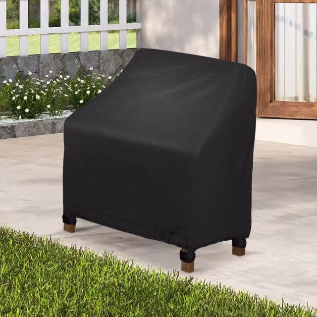 Breeins Set of 2 Waterproof Outdoor Furniture Covers in Black, W/D/H: 97 x 74 x 79 cm