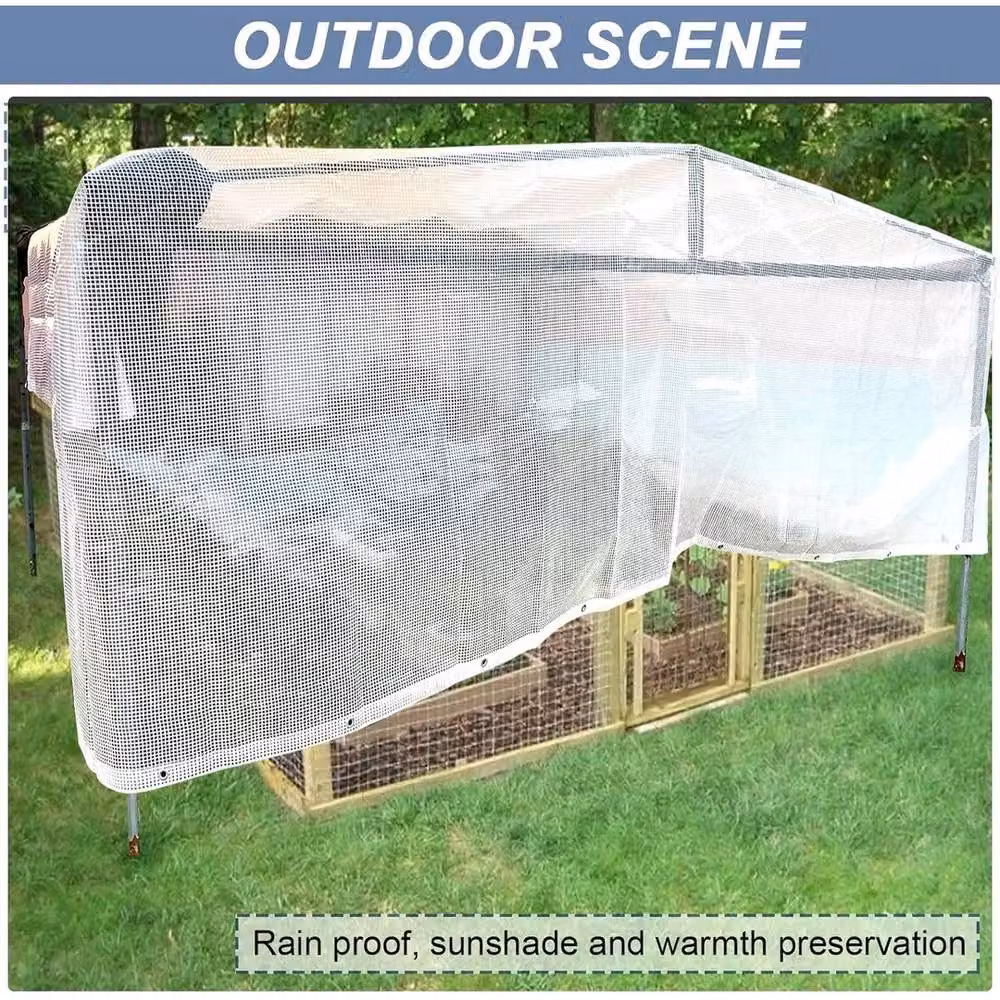 NESTLUNE Transparent Heavy Duty Waterproof Tarpaulin Cover, W: 4 m, D: 3 m – 2