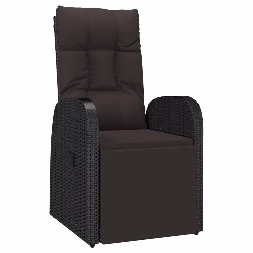 Berkfield Home 2 Piece Black Poly Rattan and Powder Coated Steel Garden Lounge Set with Armchair, Coffee Table and Cushions – 3