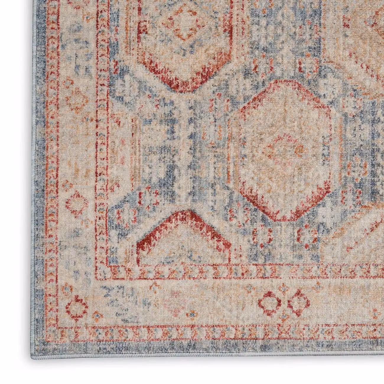 The Rug Shop UK Multi Border Traditional Geometric Polyester Easy To Clean Rug, Multicolour, W: 160 cm, D: 235 cm – 2