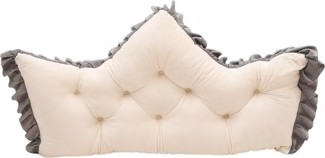 Livingandhome Plush Upholstered Modern Headboard Pillow in White, Width: 90 cm