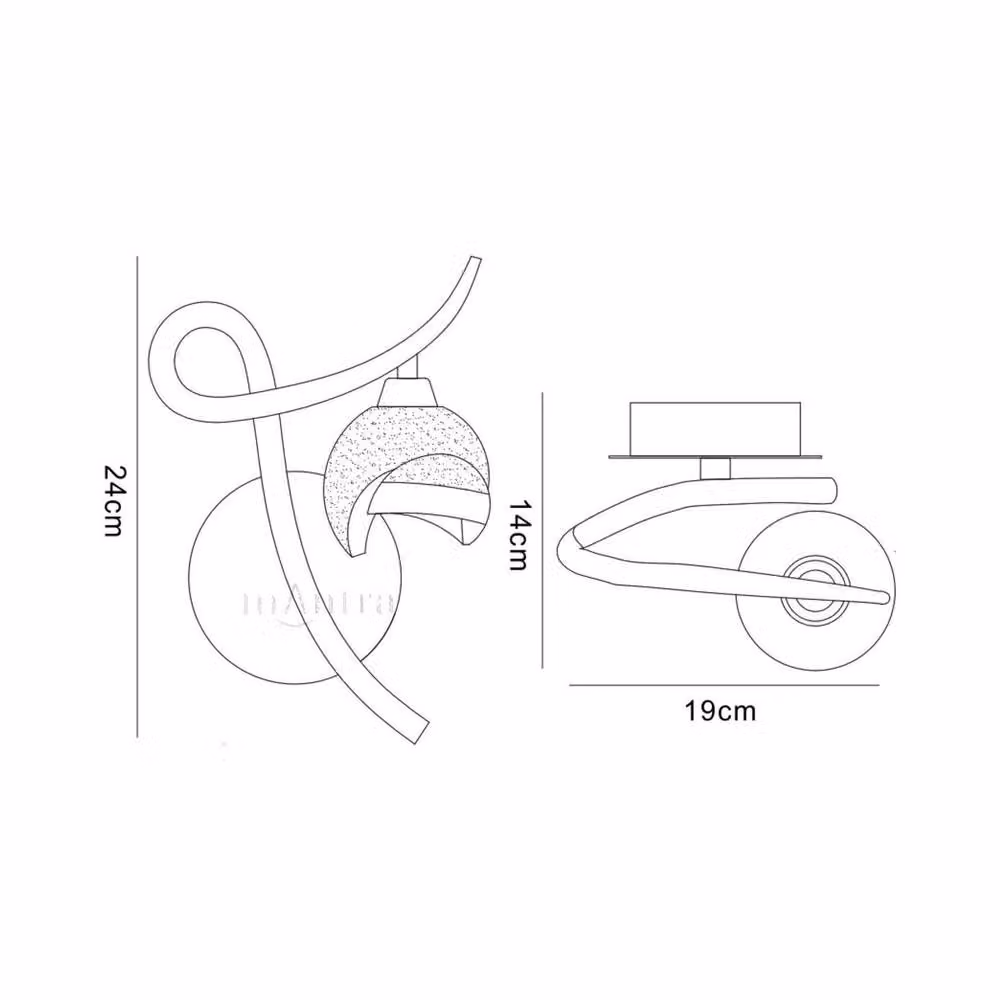 Netlighting Fragma Wall Lamp with Switch, Black and Chrome, G9 Bulb, 1 Light – 2