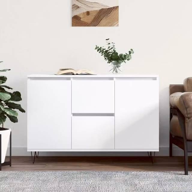 Berkfield Home White Classic Sideboard, W/D/H: 104 x 35 x 70 cm – 1