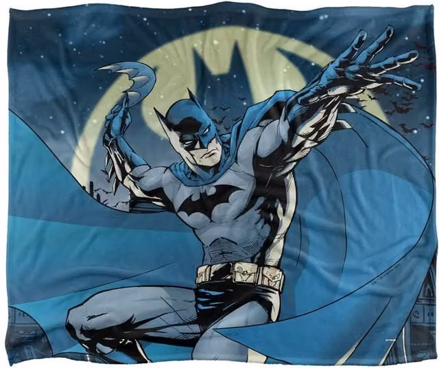 Batman Heed The Call Officially Licensed Silky Touch Super Soft Throw Blanket, White, W: 152 cm, D: 127 cm