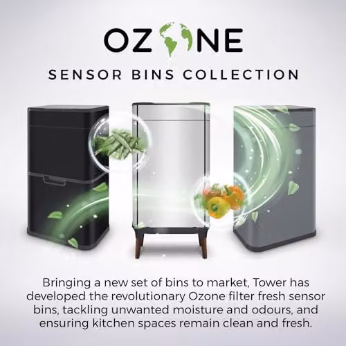 Tower T938022GRY Ozone Sensor Bin with Legs, 65L, Grey – 7