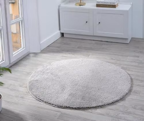 Desire Rugs Plain Modern Round Area Rug, Grey, Diameter: 100 cm