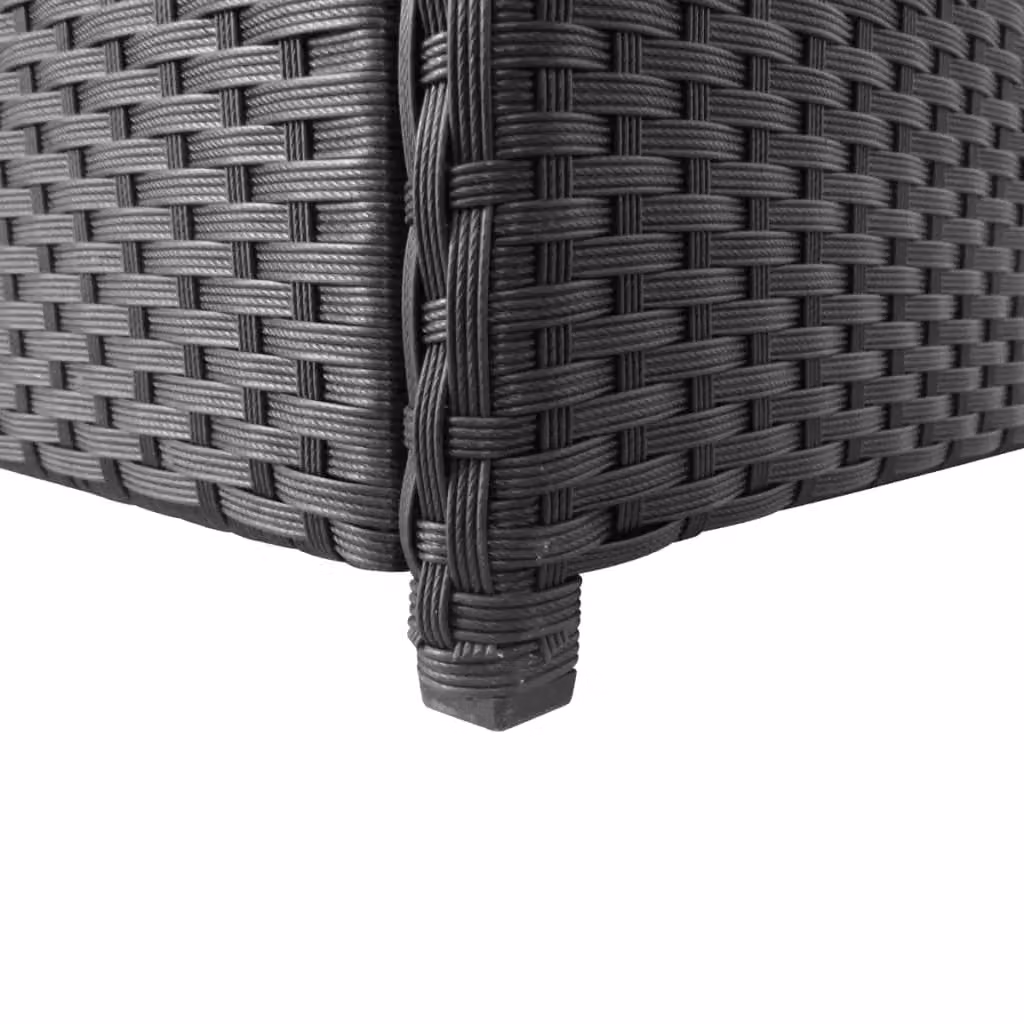 Berkfield Home Black Poly Rattan Garden Storage Box W/D/H: 120 x 50 x 60 cm – 3