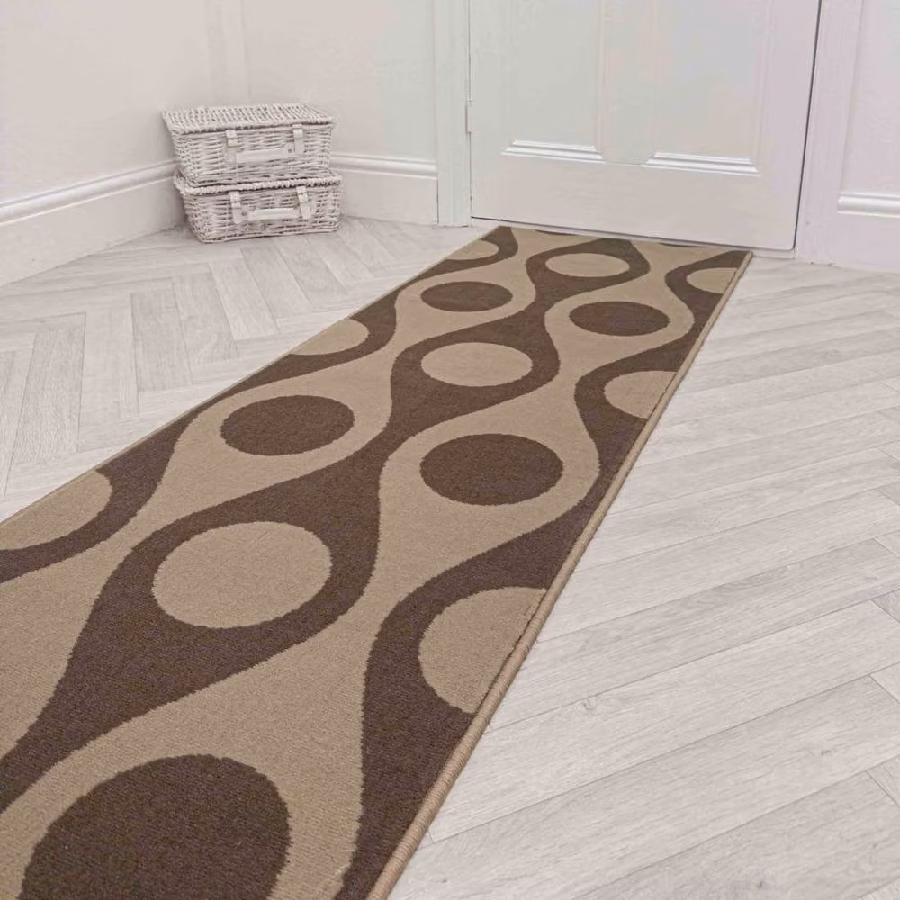 runrug Pop Hallway Carpet Runner Rug in Brown, W/D/H: 60 x 330 cm – 4