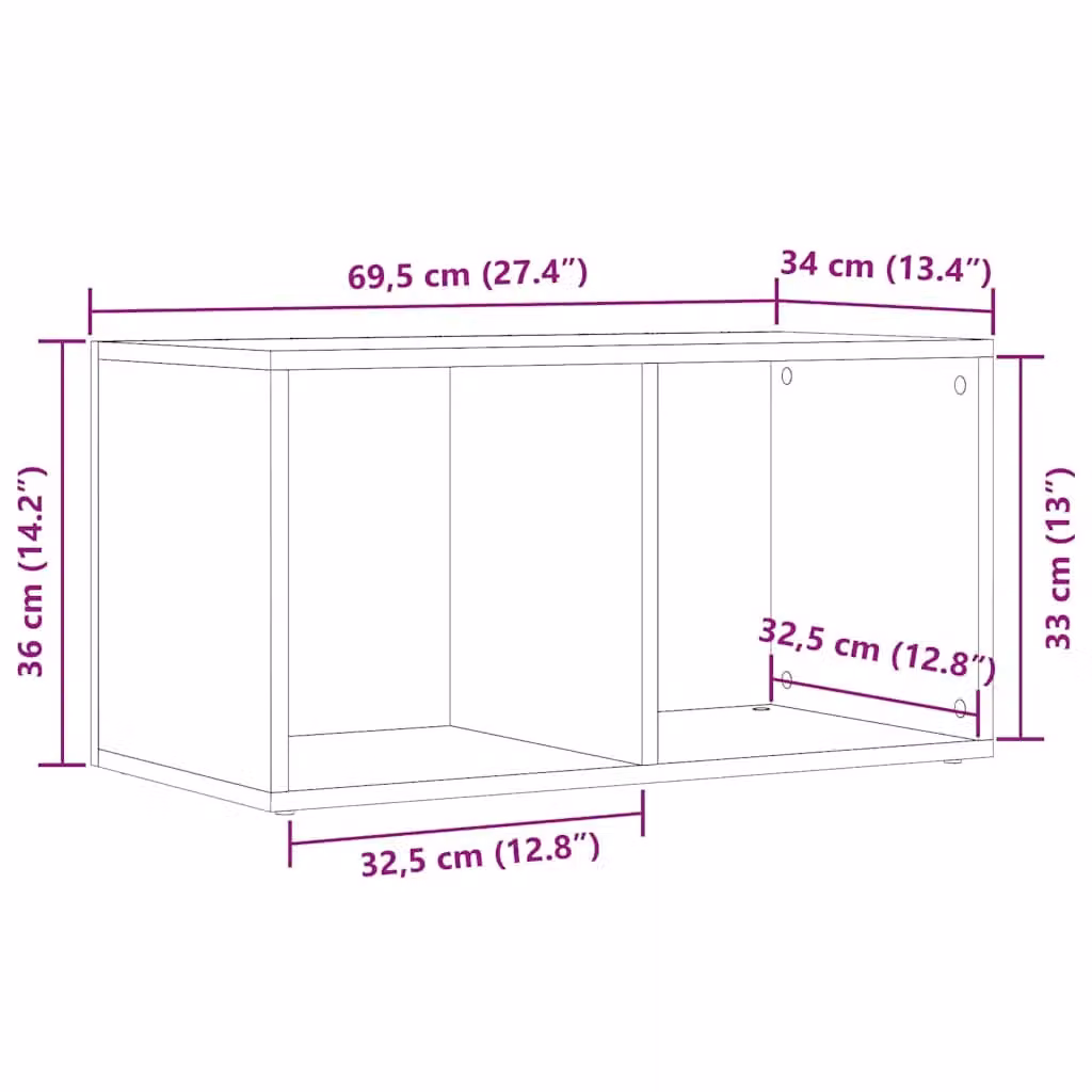 Berkfield Home LP Storage Box in Old Wood Brown, W/D/H: 69.5 x 34 x 36 cm – 6