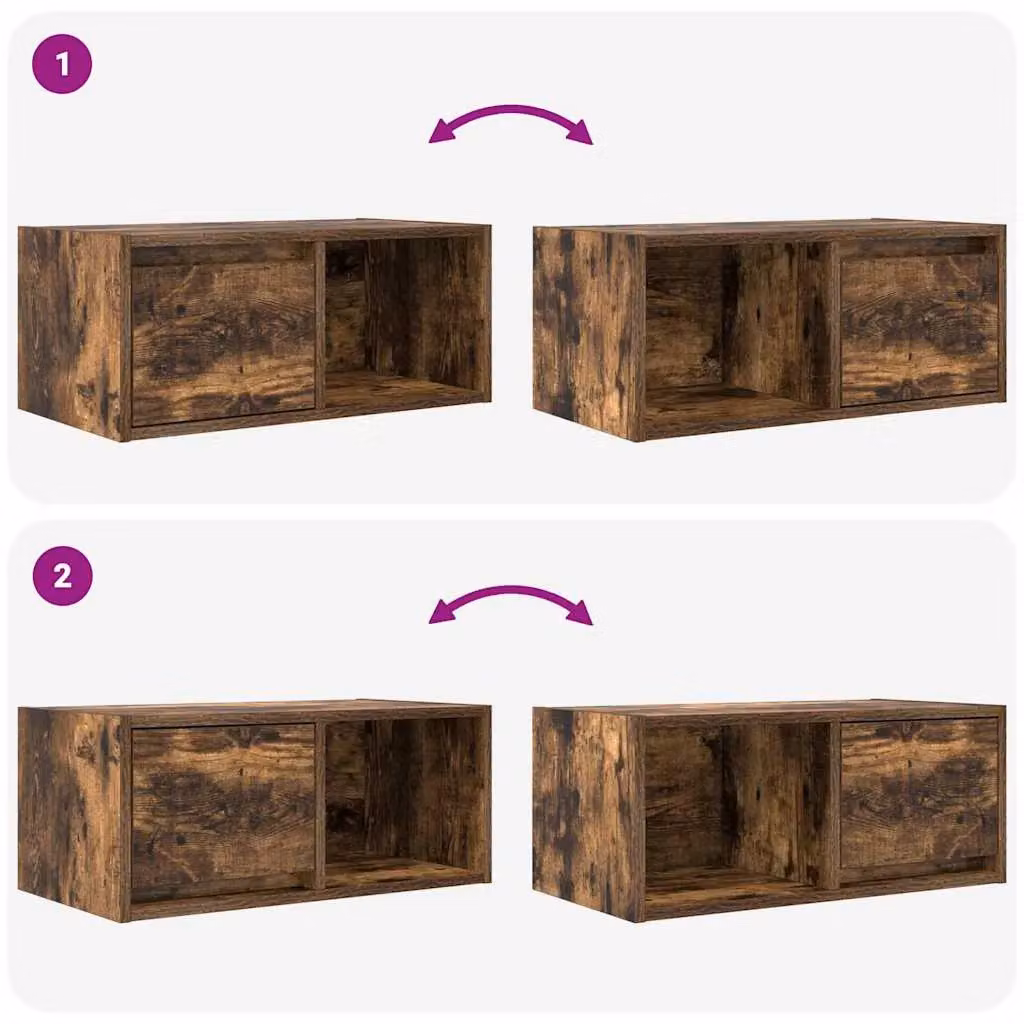 Berkfield Home TV Cabinet in Smoked Oak Brown, W/D/H: 60 x 31 x 25.5 cm – 3