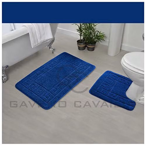 Gaveno Cavailia 2 Piece Greek Bath Set in Royal Blue, W/D/H: 75 x 50 x 2 cm – 2