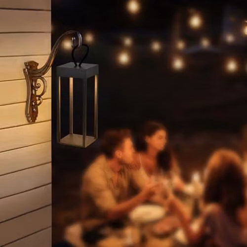 Harper Living Rechargeable LED Outdoor Light, Dimmable Warm White IP54 Portable Lamp in Grey – 5