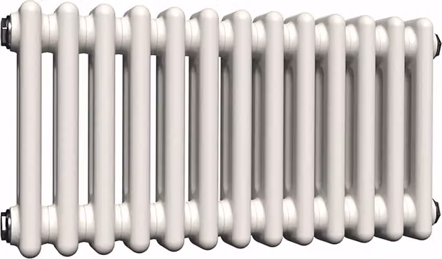 Lux Heat Horizontal Column Radiator in Antique White, 2 Column, H: 60.5 cm x W: 30 cm