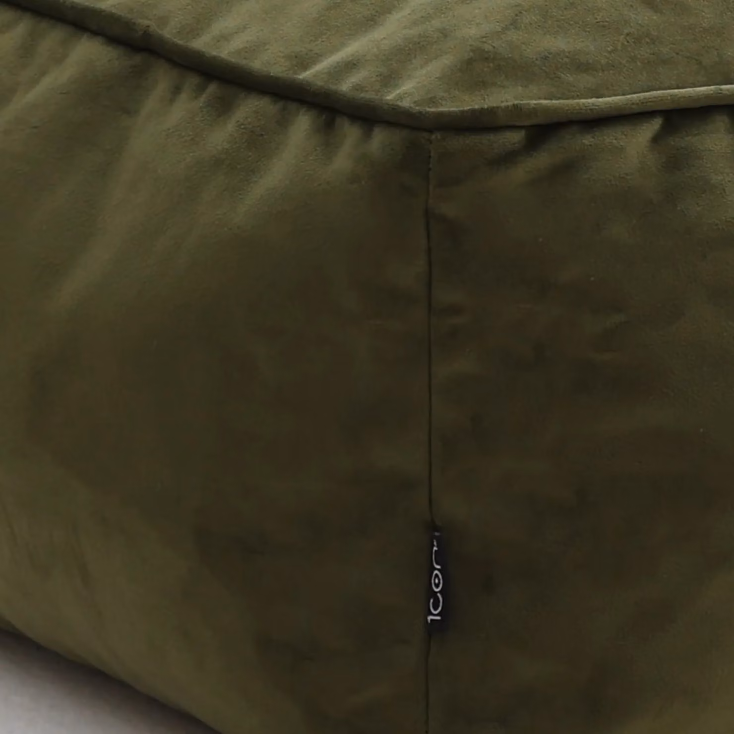 icon Amara Velvet Square Footstool Bean Bag in Green – 4