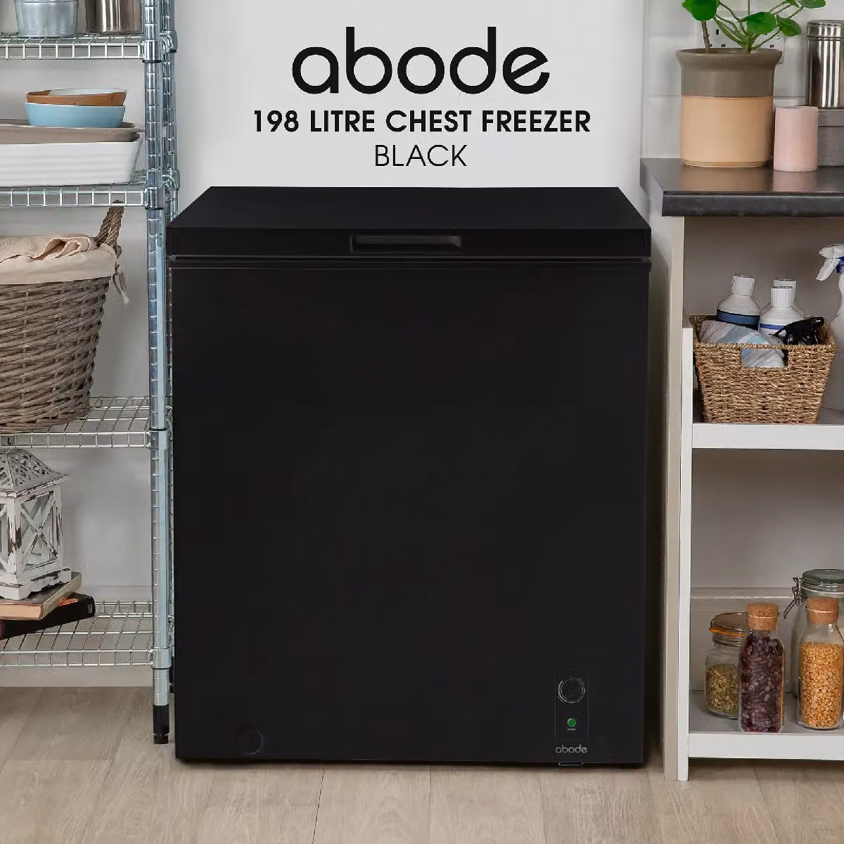 Abode 198L Freestanding Chest Freezer in Black – 4