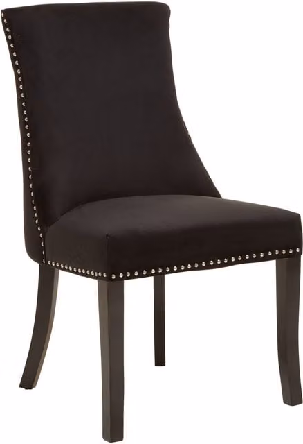 Interiors by Premier Modern Velvet Dining Chair in Black and Grey
