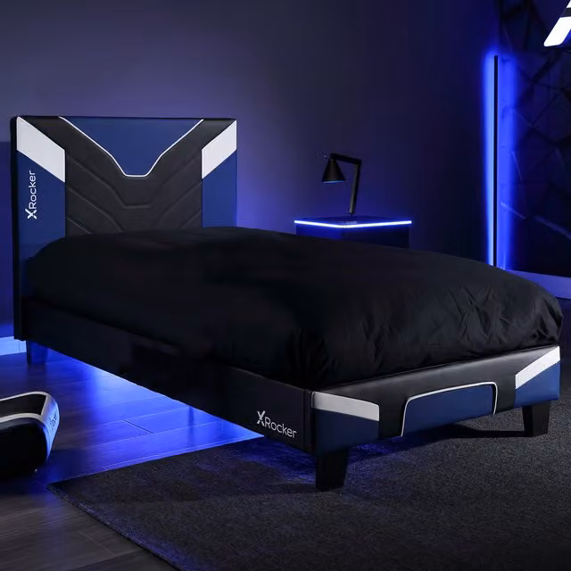 X Rocker Cerberus MKII Single Gaming Bed in a Box, Blue, W: 90 cm, D: 190 cm