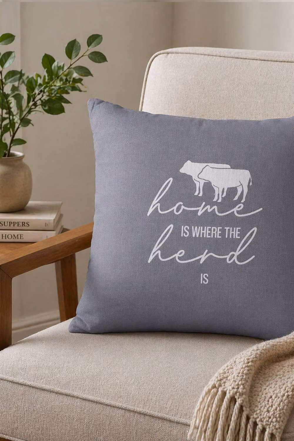 Martex Grey Square Polyester Filled Cushion with Animal Graphic, W/D/H: 45 x 45 x 45 cm – 2
