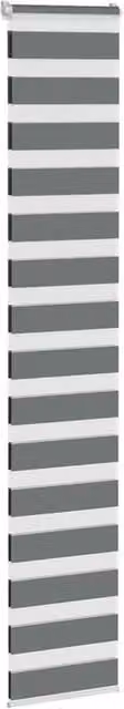 Berkfield Home Elegant Zebra Blind in Dark Grey, W: 40 cm, H: 230 cm, Polyester Fabric – 1