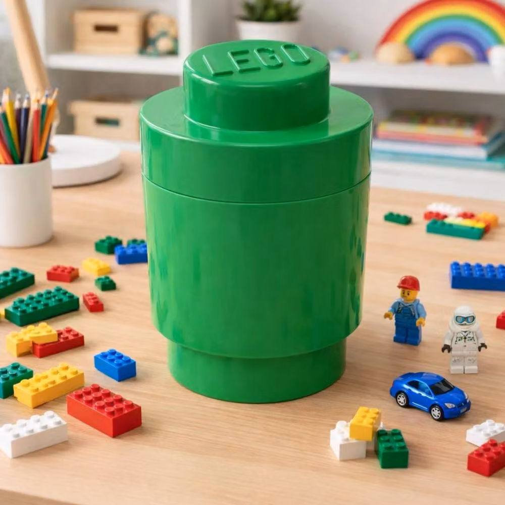 Lego Stackable Round 1-Stud Storage Brick with Lid, Green – 4
