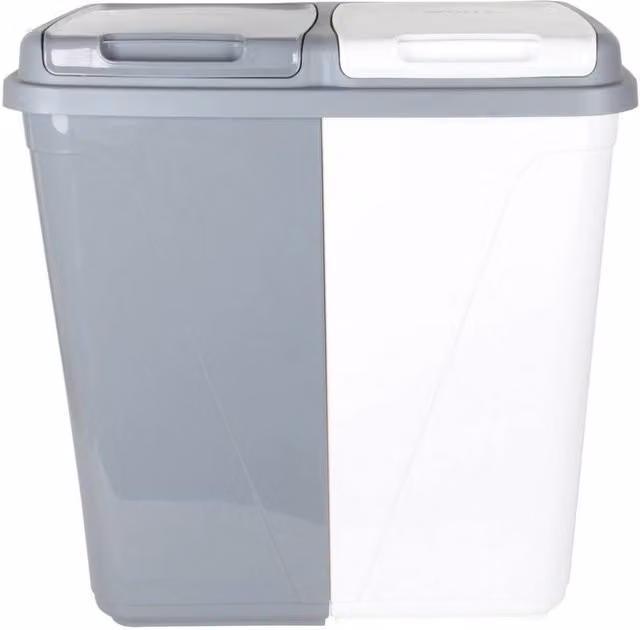 PAWNORA 90L Grey Plastic Kitchen Bin with Flip Lid