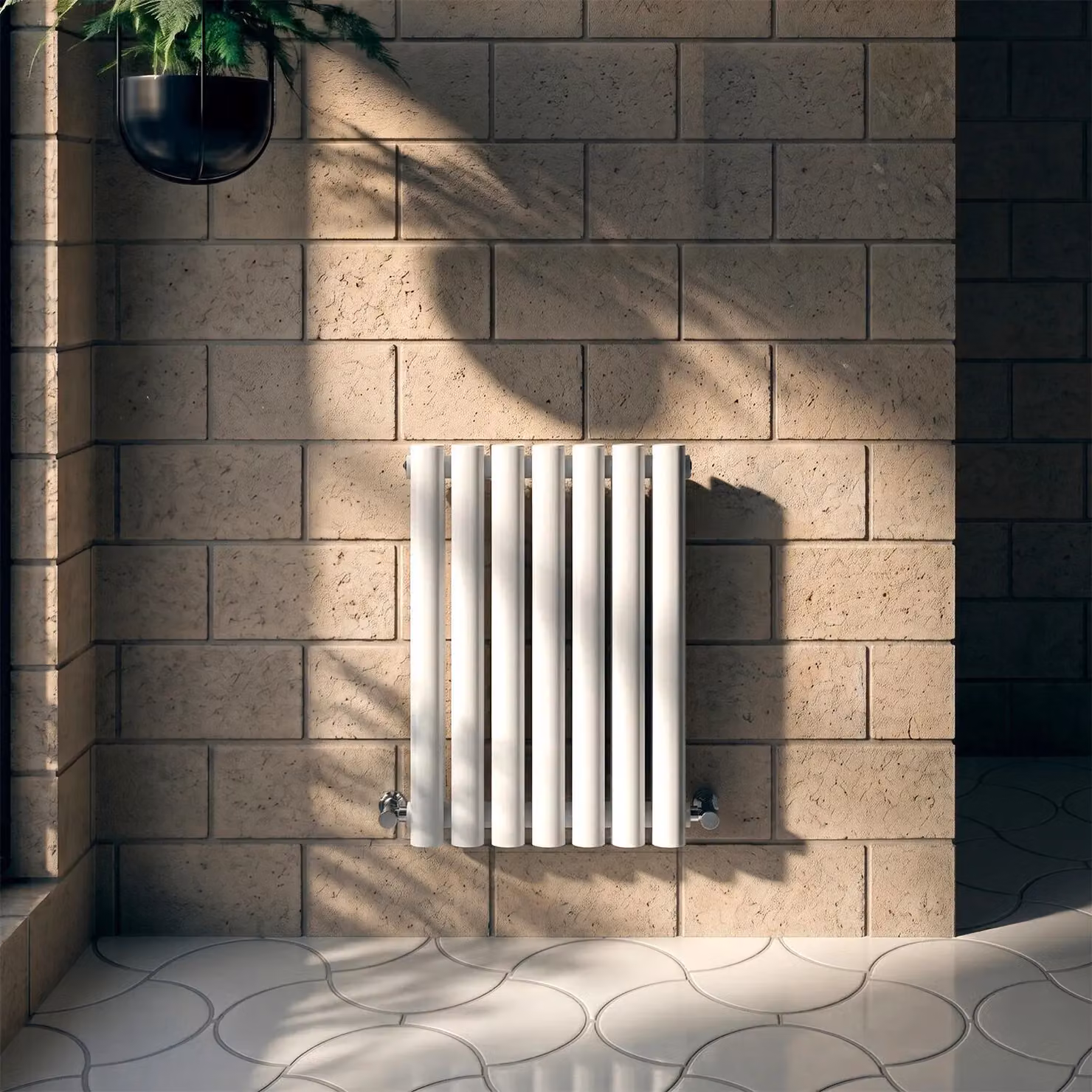 Balterley Embrace Horizontal Double Panel Radiator, White, W: 600 mm, H: 412 mm, D: 41.2 mm – 4