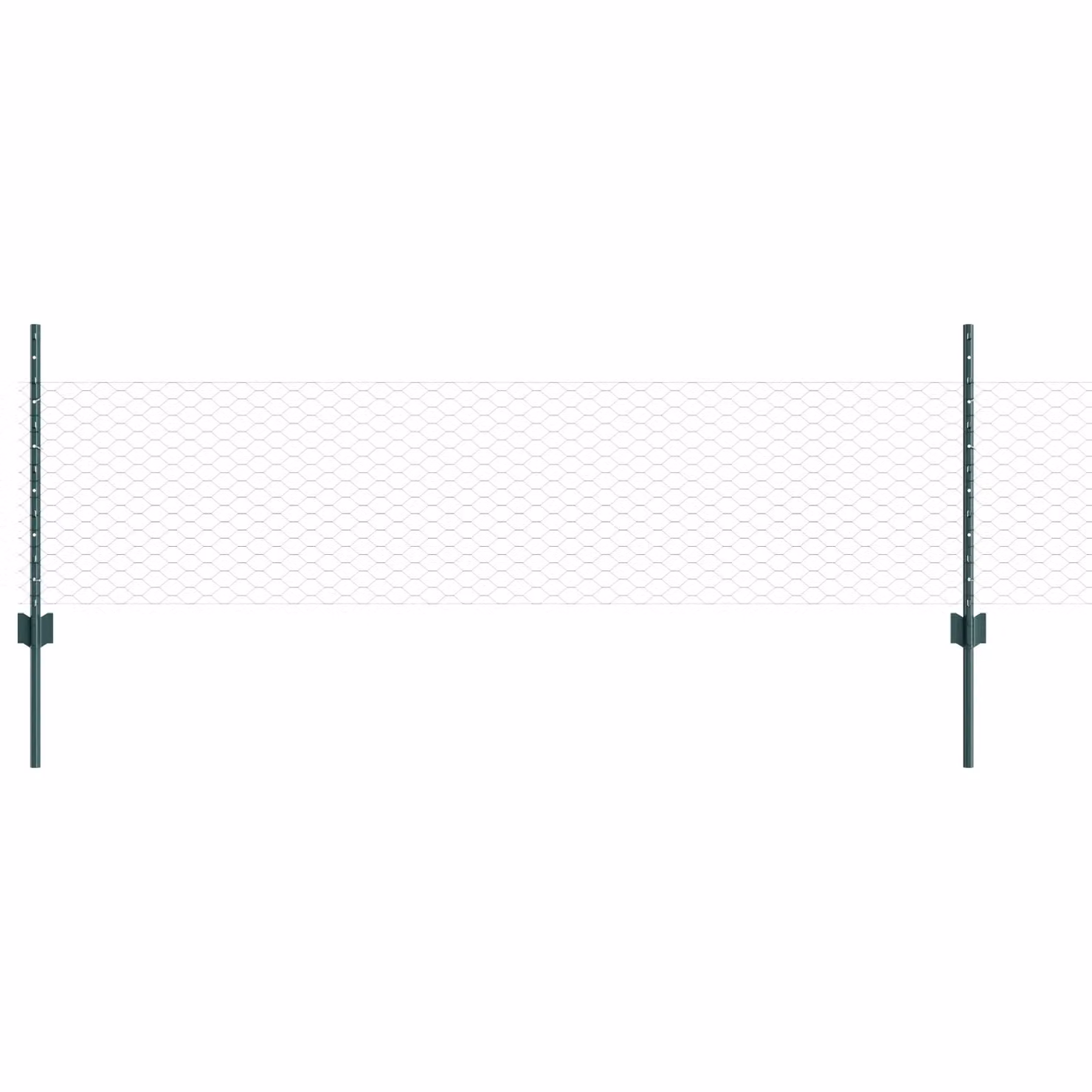 Berkfield Home Green Steel U-Channel Mesh Fence Posts, 5 Pack, Height: 80 cm – 2