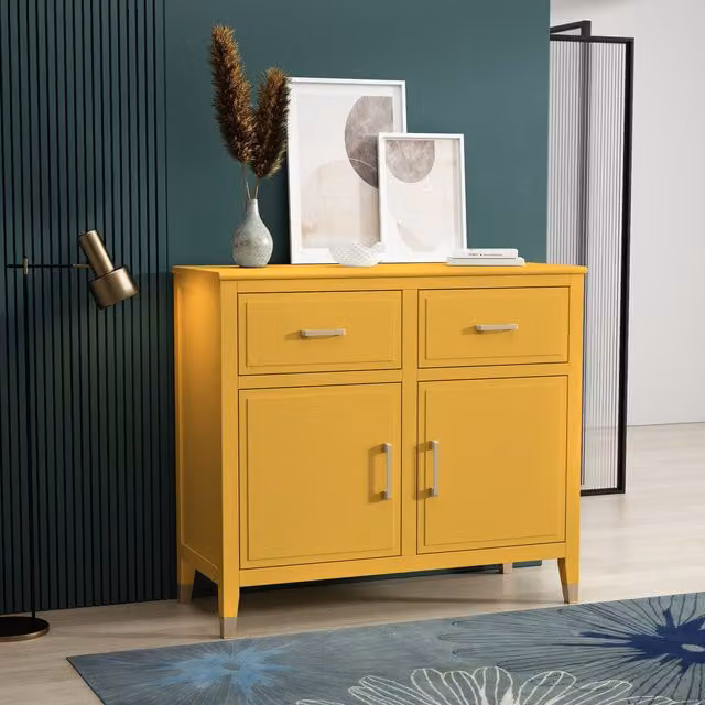 Cabinet Bits Modern Matt Yellow Living Room Sideboard