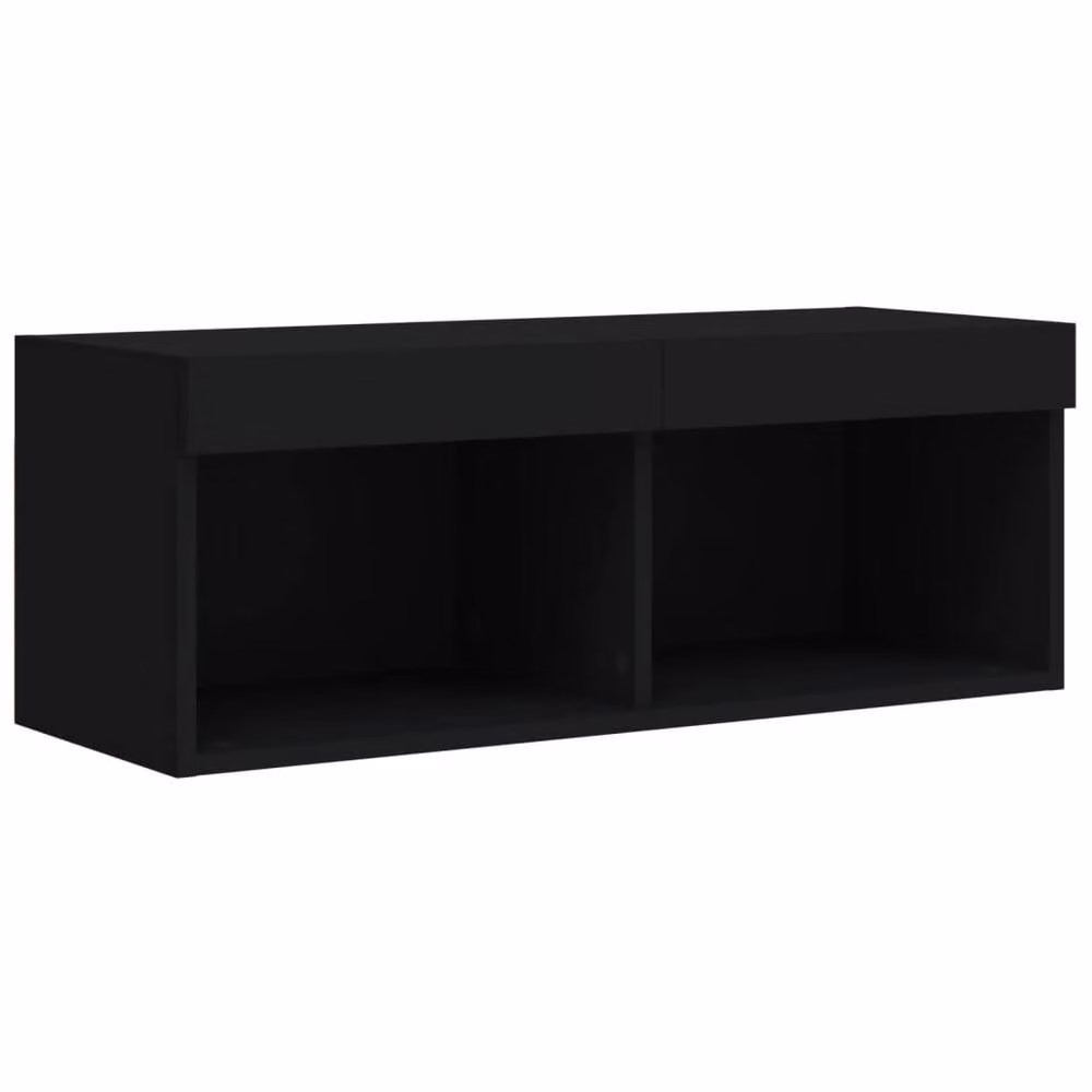 Berkfield Home Modern Black TV Cabinet with LED Lights, W/D/H: 80 x 30 x 30 cm – 5
