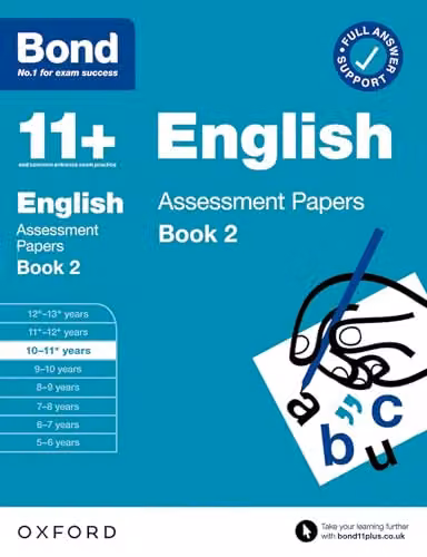 Bond 11+ English Assessment Papers 10-11 Years Book 2 by Oxford University Press for 11+ GL Assessment and Entrance Exams