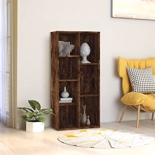 vidaXL Modern Book Cabinet in Smoked Oak, W: 50 cm, D: 25 cm, H: 106 cm – 2