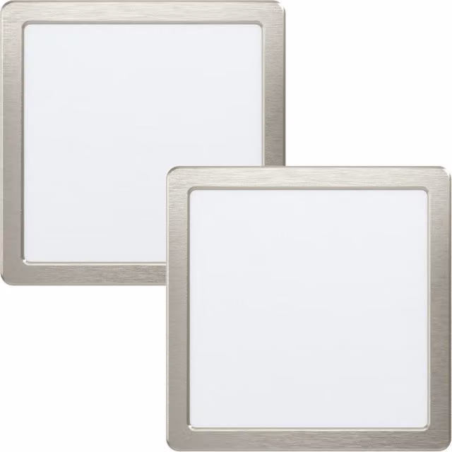 Loops 2 Pack Satin Nickel LED Wall and Ceiling Flush Downlight Spotlight 16.5W