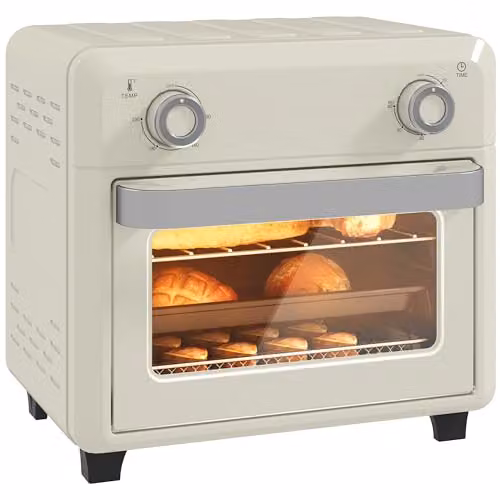 HOMCOM 10L Air Fryer Oven with Hot Air Grill and Roast Functions, 1000W, White – 1