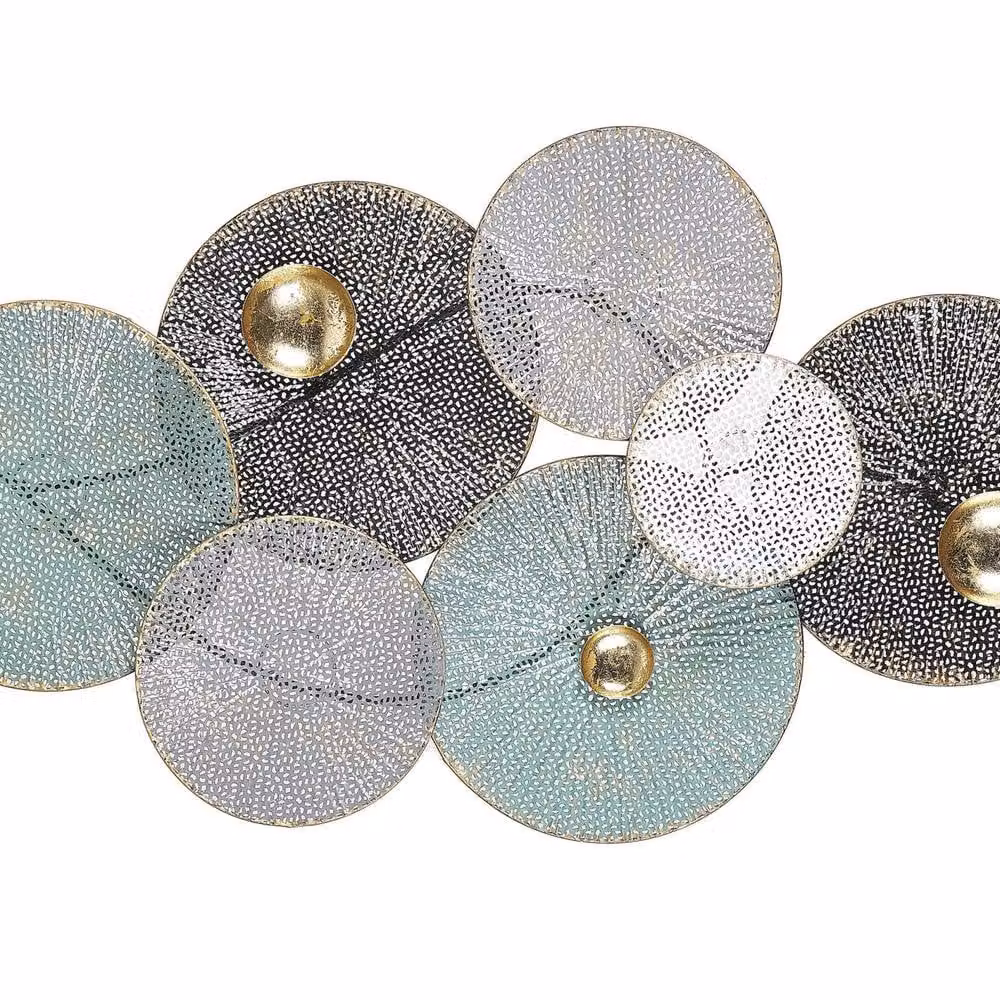 Wyld and Coco Oriental Coastal Metal Wall Circles Multicolour W: 91 cm, H: 49 cm – 2