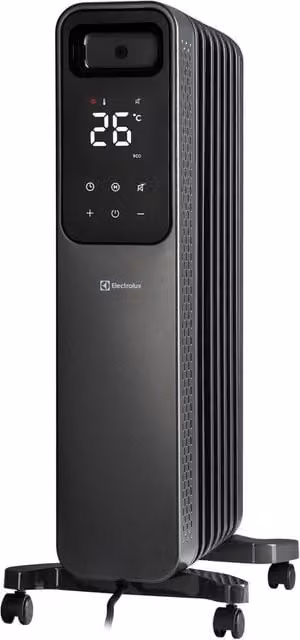Electrolux 1500W Oil Filled Radiator in Grey with Thermostat, Timer and Safety Protection