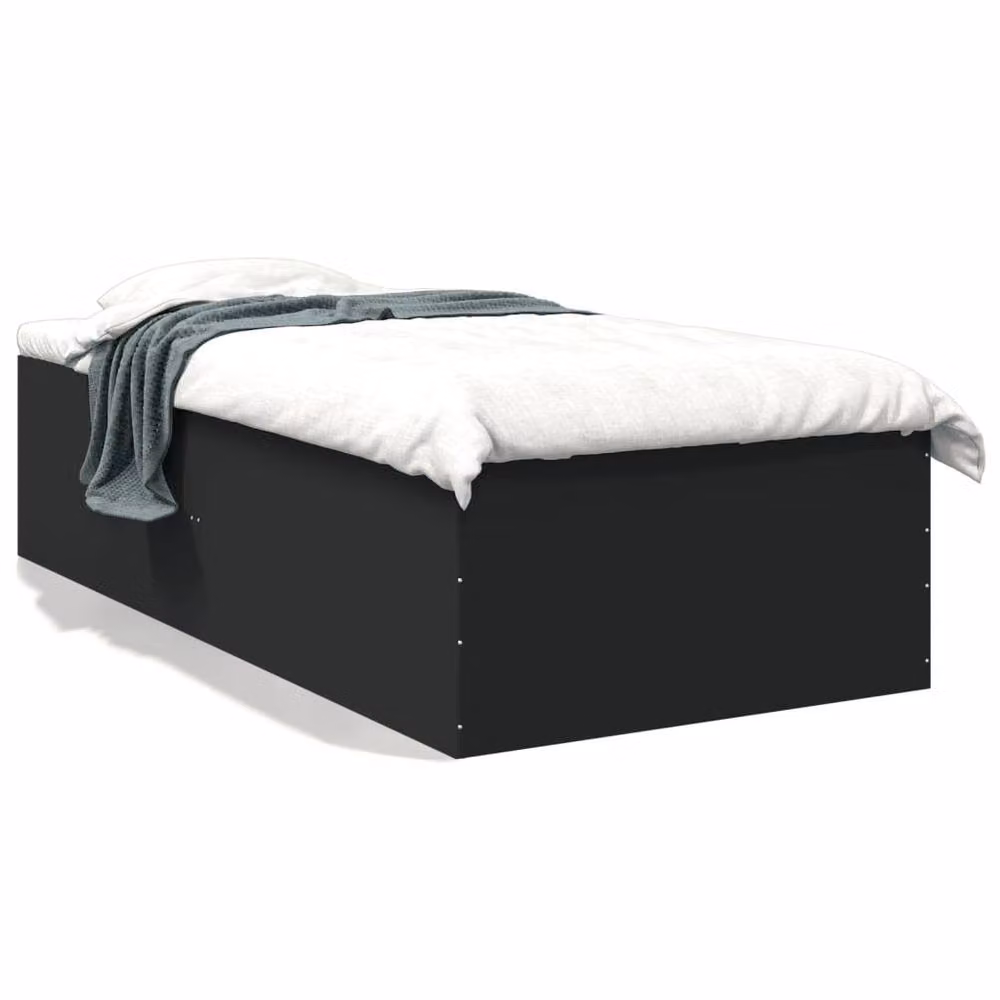 Berkfield Home Modern Single Bed Frame in Black, W/D/H: 193 x 90 x 45 cm – 3