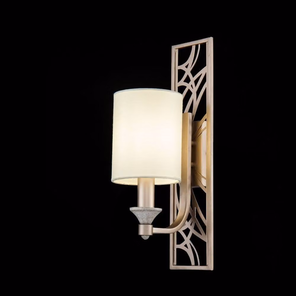 Netlighting Vittoria Wall Candle Lamp in Beige and Gold/Brass with 1 x E14 Light – 2