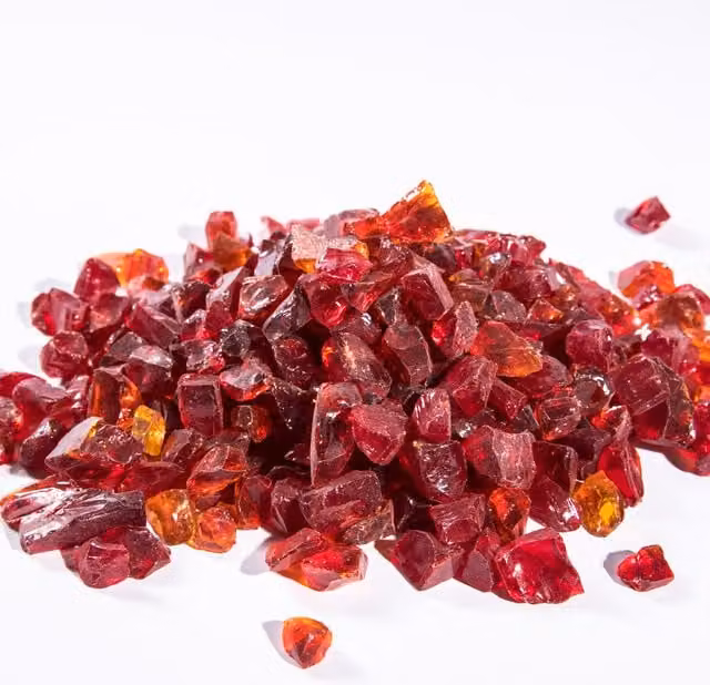Teamson Home Red Tempered Glass Lava Rocks for Outdoor Gas Fire Pits, 4 kg