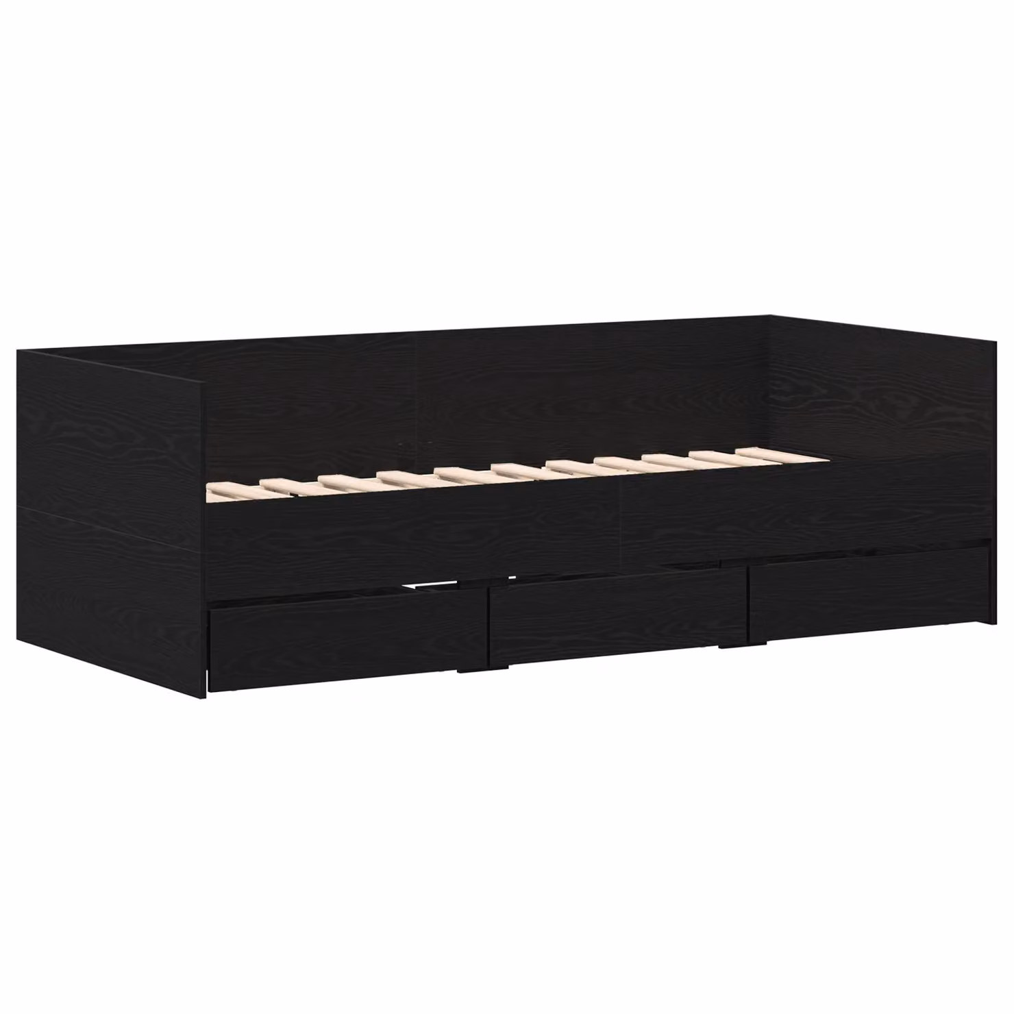 Berkfield Home Modern Black Oak Daybed with Drawers, W/D/H: 90 x 200 cm – 2