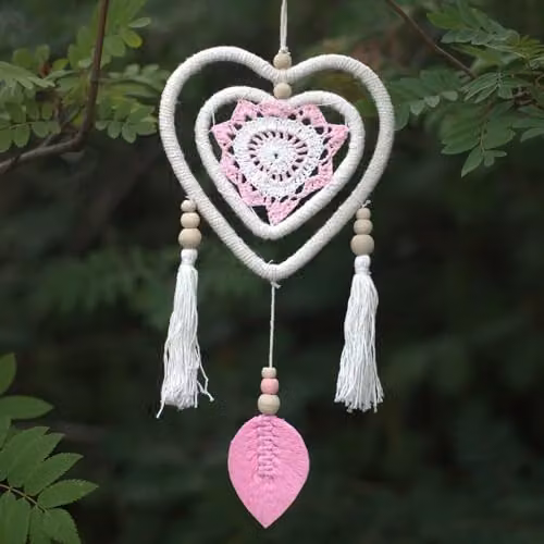 KDMD Pink Heart in Heart Hanging Dream Catcher – 2