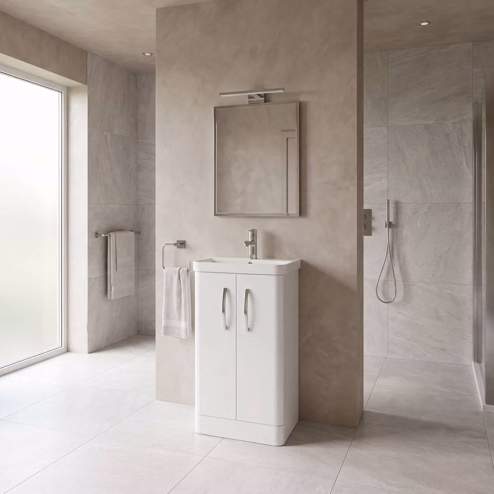 Balterley Handsacre Contemporary 2 Door Freestanding Vanity Basin Unit, Gloss White, Width: 50 cm – 3
