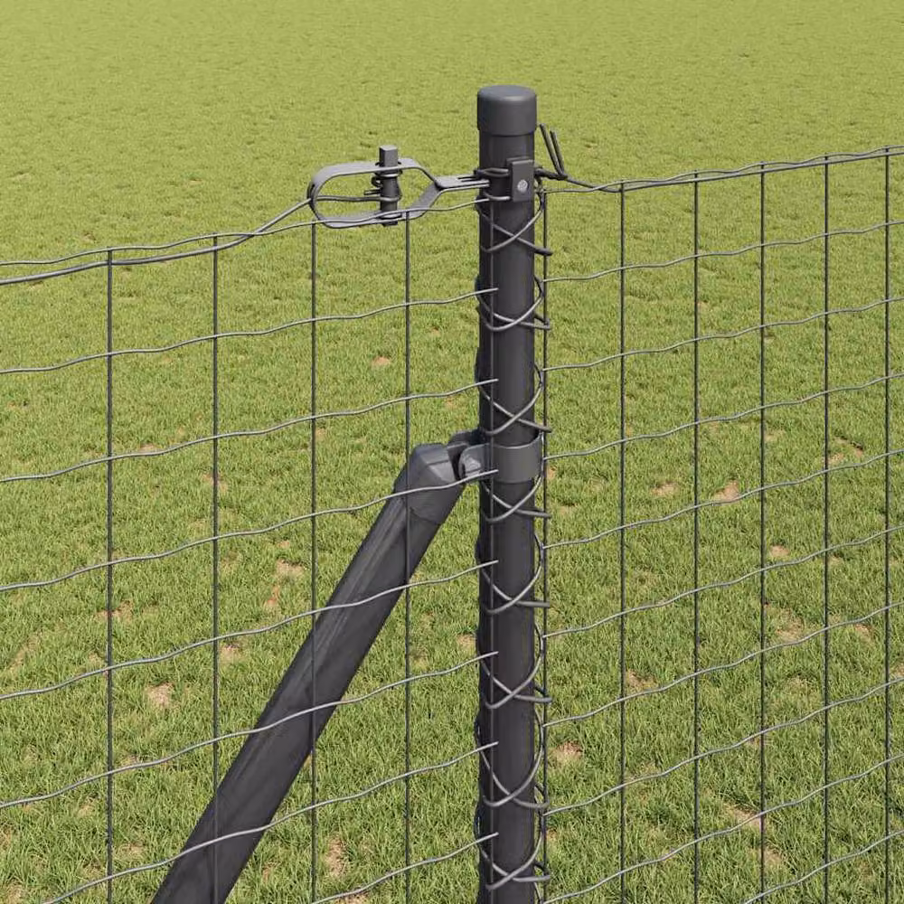 Berkfield Home Euro Fence with 7 Spike Posts, Galvanised Steel, Grey, W: 10 m, H: 1.5 m – 3
