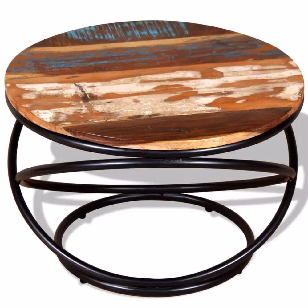Berkfield Home Square Coffee Table in Multicolour Reclaimed Wood, W/D/H: 60 x 60 x 40 cm – 4