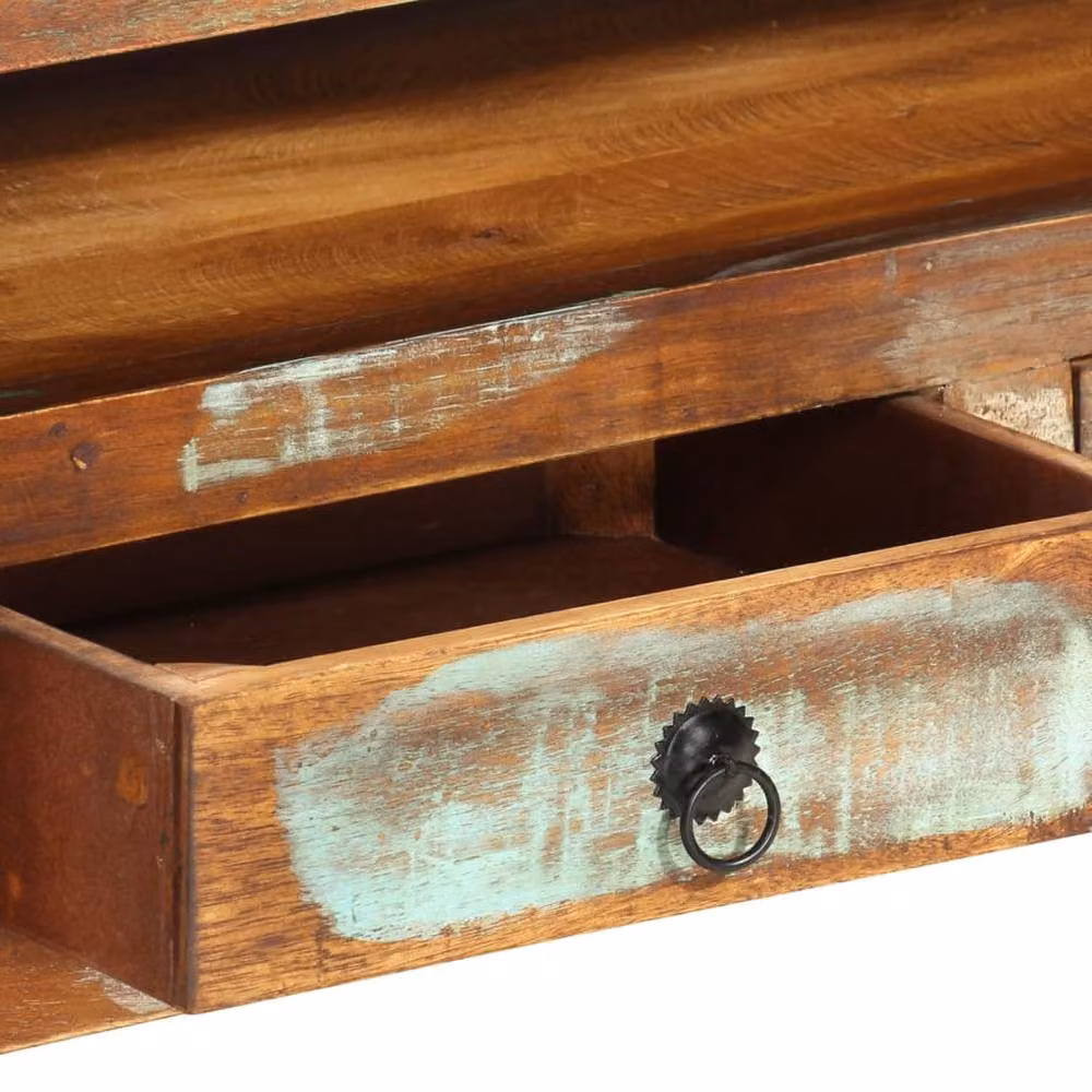 Berkfield Home Multicolour Rustic TV Cabinet in Solid Reclaimed Wood W/D/H: 110 x 30 x 40 cm – 4
