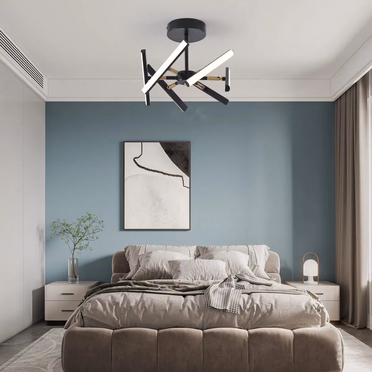 Garwarm 6 Light Sputnik LED Ceiling Chandelier in Black – 3