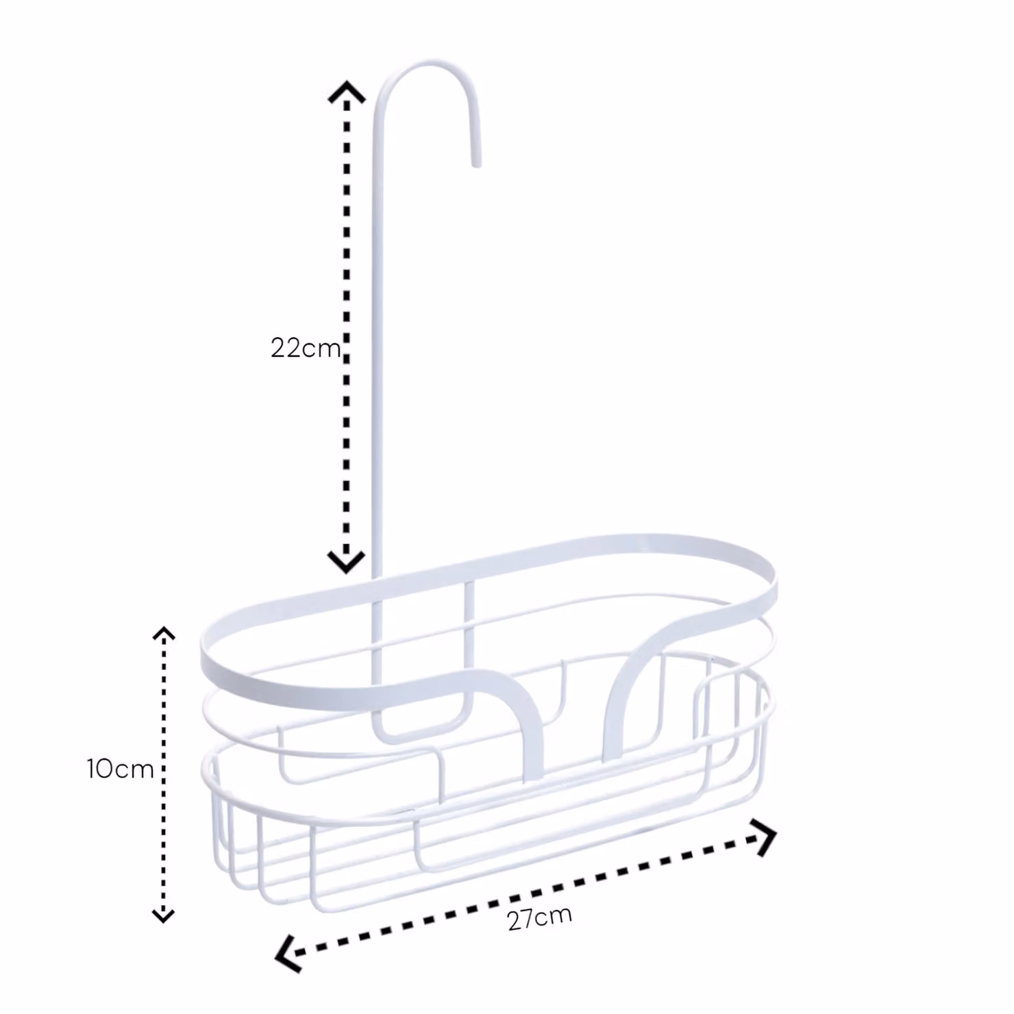 Showerdrape Dante Mini Hanging Metal Shower Caddy in White – 2