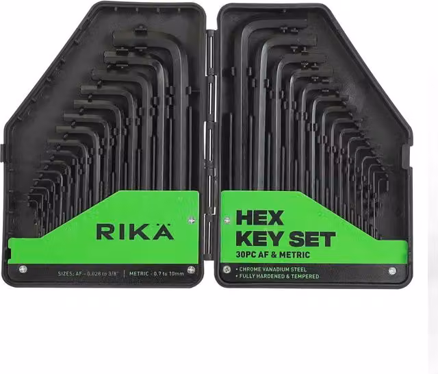 Rikä 30-Piece Metric and Imperial Hex Key Set in Black