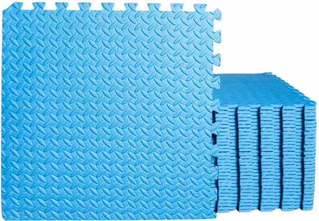 Samuel Alexander Modern Geometric Blue Plastic Floor Tiles